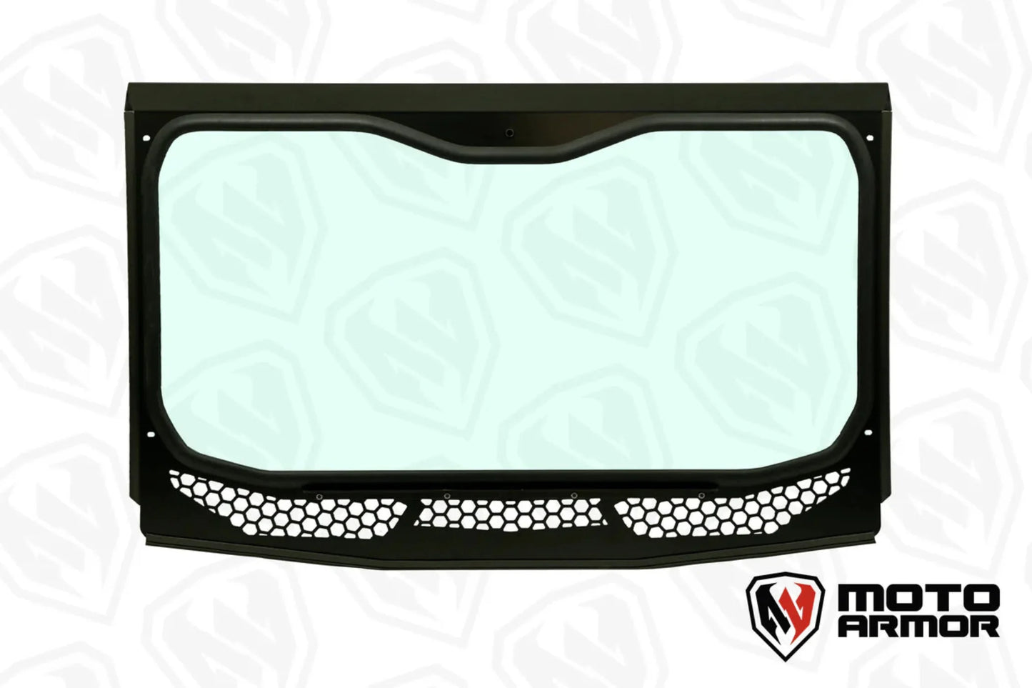 Moto Armor Kawasaki KRX Full Glass Windshield for VOODOO Cage - MA-VOODOOKRX-WS-GLS-BLK-Y