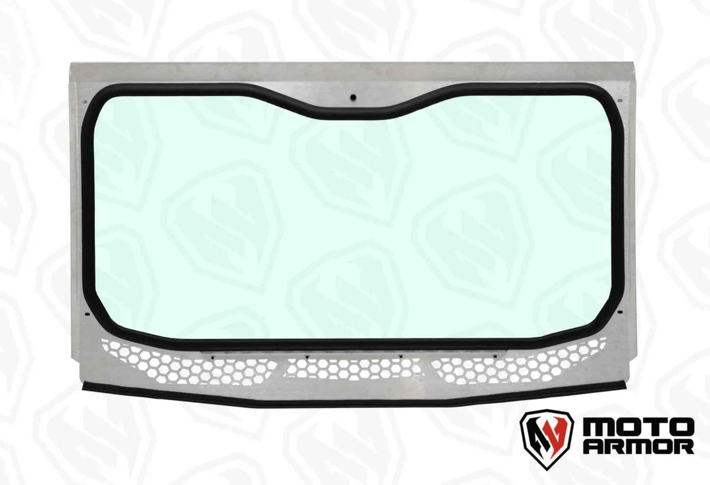 Moto Armor Kawasaki KRX Full Glass Windshield for VOODOO Cage - MA-VOODOOKRX-WS-GLS-BLK-Y