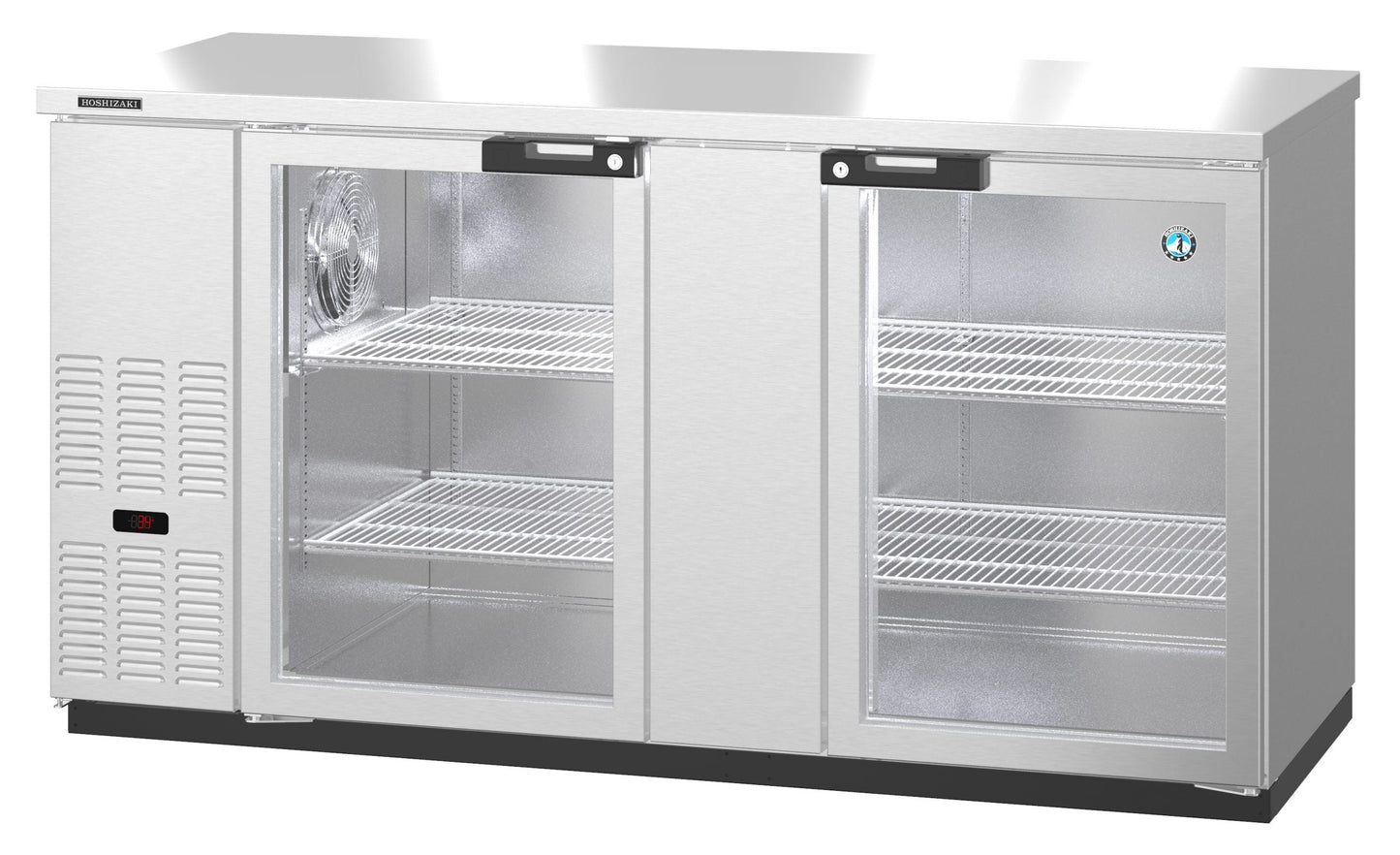 Hoshizaki BB69-G-S | 70" Wide 2 Glass Door Stainless Steel Back Bar - BB69-G-S