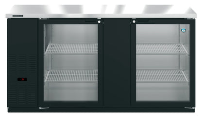 Hoshizaki BB69-G | 70" Wide 2 Glass Door Black Vinyl Back Bar - BB69-G