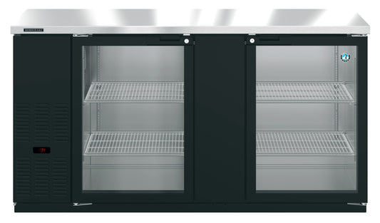 Hoshizaki BB69-G | 70" Wide 2 Glass Door Black Vinyl Back Bar - BB69-G