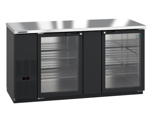 Hoshizaki BB69-G | 70" Wide 2 Glass Door Black Vinyl Back Bar - BB69-G