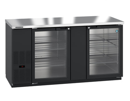 Hoshizaki BB69-G | 70" Wide 2 Glass Door Black Vinyl Back Bar - BB69-G