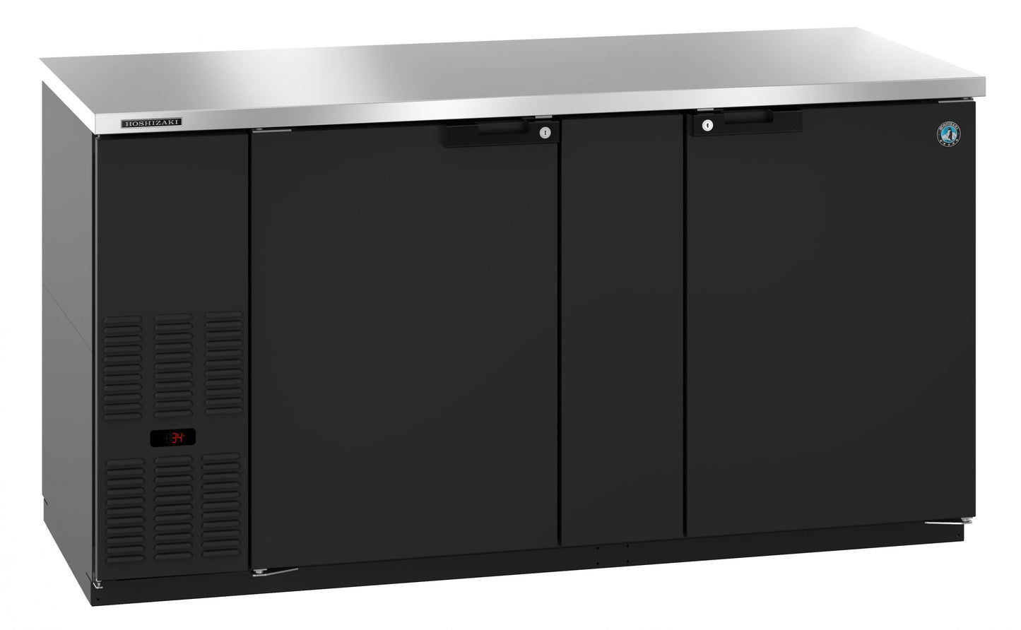 Hoshizaki 70" Wide 2 Door Black Vinyl Back Bar - BB69