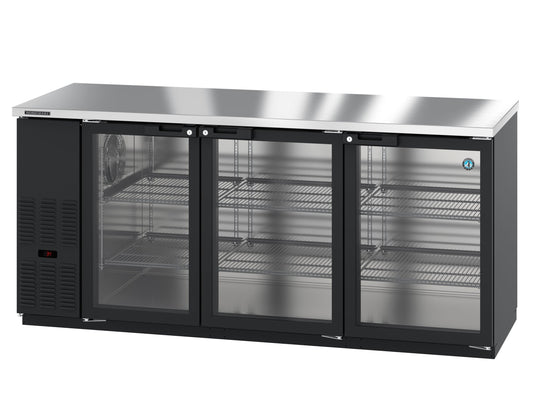 Hoshizaki BB80-G | 80" Wide 3 Glass Door Black Vinyl Back Bar - BB80-G