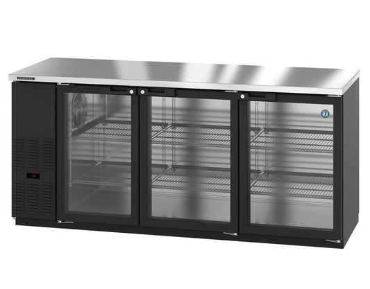 Hoshizaki  | 80" Wide 3 Glass Door Black Vinyl Back Bar - BB80-G