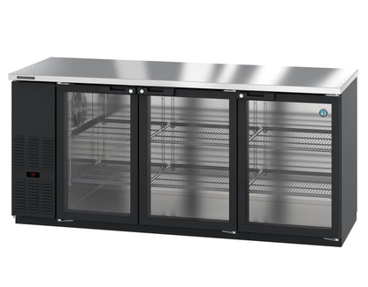 Hoshizaki BB80-G | 80" Wide 3 Glass Door Black Vinyl Back Bar - BB80-G