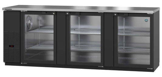 Hoshizaki BB95-G | 96" Wide 3 Glass Door Black Vinyl Back Bar - BB95-G