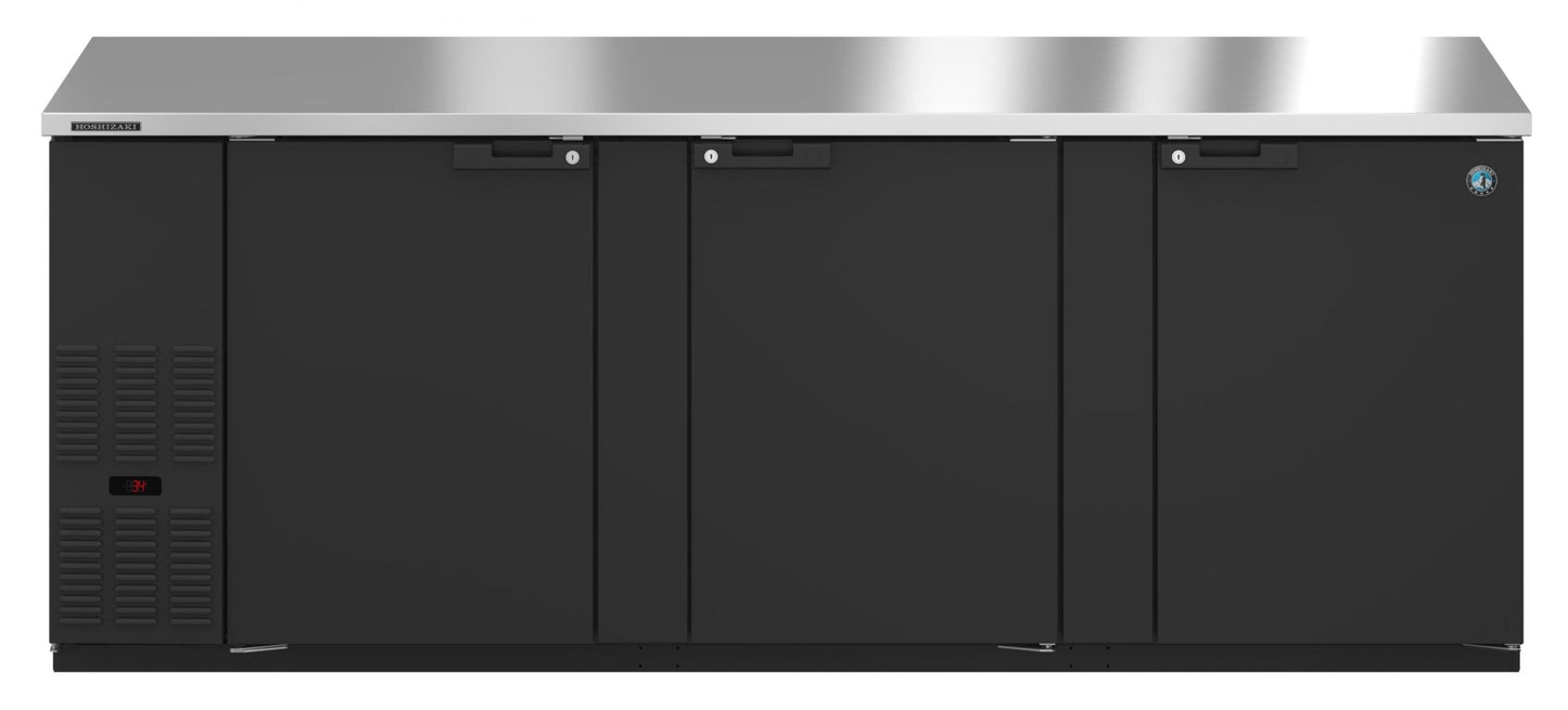 Hoshizaki 96" Wide 3 Door Black Vinyl Back Bar - BB95