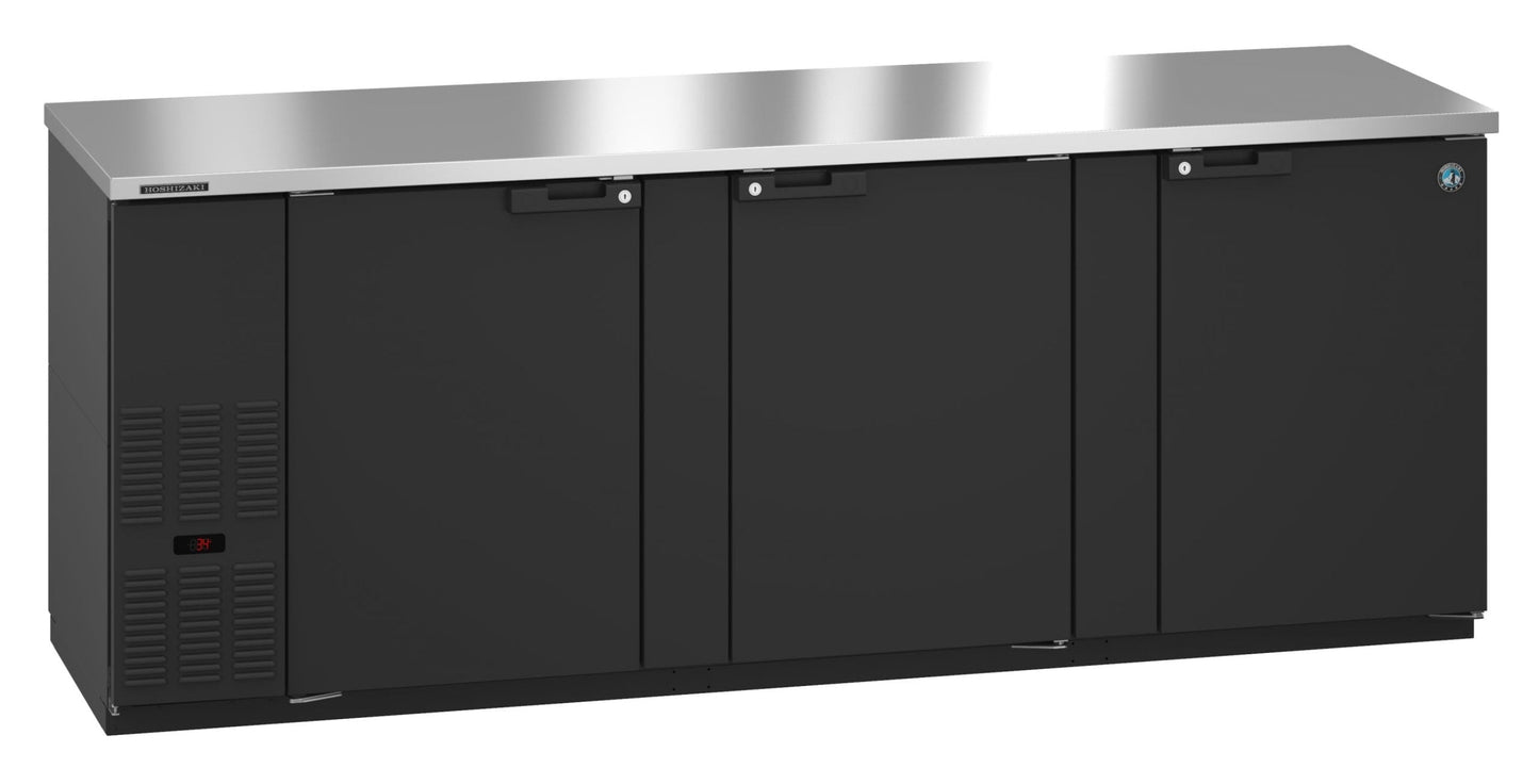 Hoshizaki 96" Wide 3 Door Black Vinyl Back Bar - BB95