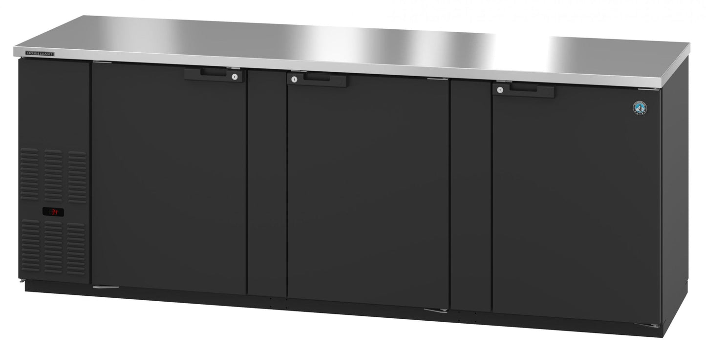 Hoshizaki 96" Wide 3 Door Black Vinyl Back Bar - BB95