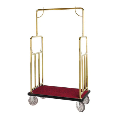 Hospitality 1 Source BCF107TG Contemporary Bellman's Cart — Titanium Gold - 8" semi-pneumatic wheels - BCF107TG
