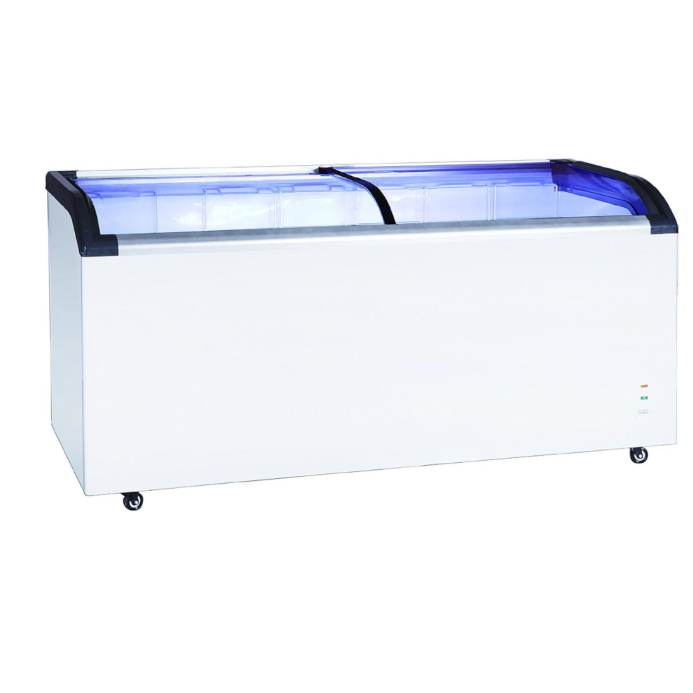 Adcraft BDCF-12-CG Black Diamond Sliding Glass Door Chest Freezer 12.5 Cu. Ft. - BDCF-12-CG
