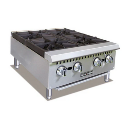 Adcraft BDCTH-24 Black Diamond 4 Burner Heavy Duty Gas Hotplate 24"W - ACBDCTH24