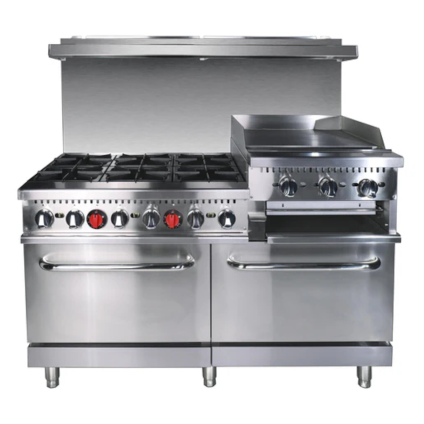 Adcraft BDGR-6024GB/NG Black Diamond Gas Range / Griddle Combo 60"W - ACBDGR6024GBNG
