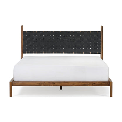 Union Home Cove King Bed - Black Leather - BDM00061