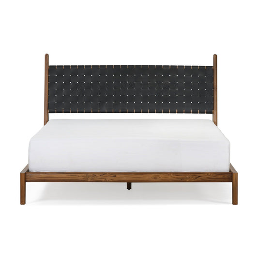Union Home Cove King Bed - Black Leather - BDM00061