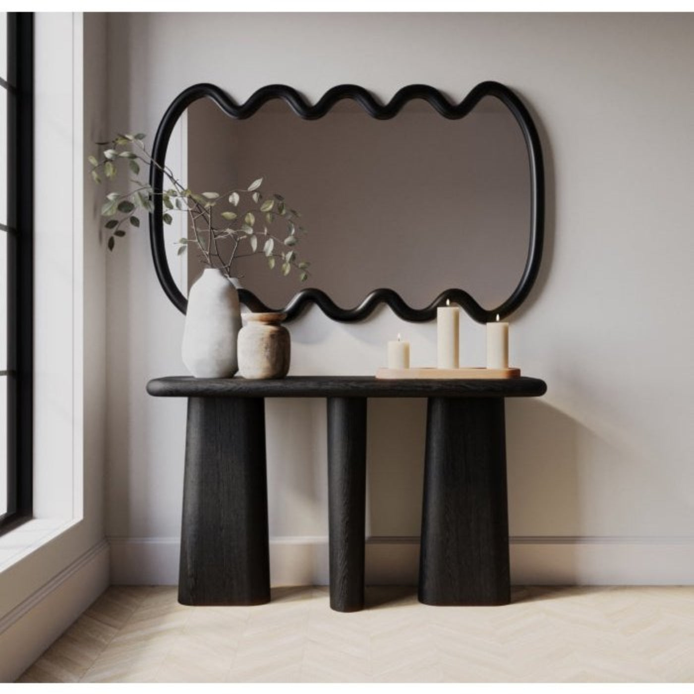 Union Home Swirl Large Mirror - Charcoal -  BDM00182