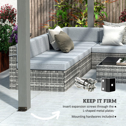 12' x 20' Wood Pergola with Sturdy Trellis for Climbing Plants, Gray