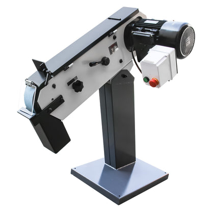 Kaka Industrial BG-3 Belt Grinder, 3 x 79 in Belt Sander, Wheel Metal Belt Grinder/Sander, Sander with Cast Iron Base, High Speed Belt Grinder 220V-60HZ-1PH - 189001