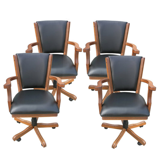 Hathaway Kingston Oak Swivel Poker Arm Chairs - Set of 4 - BG2351CH