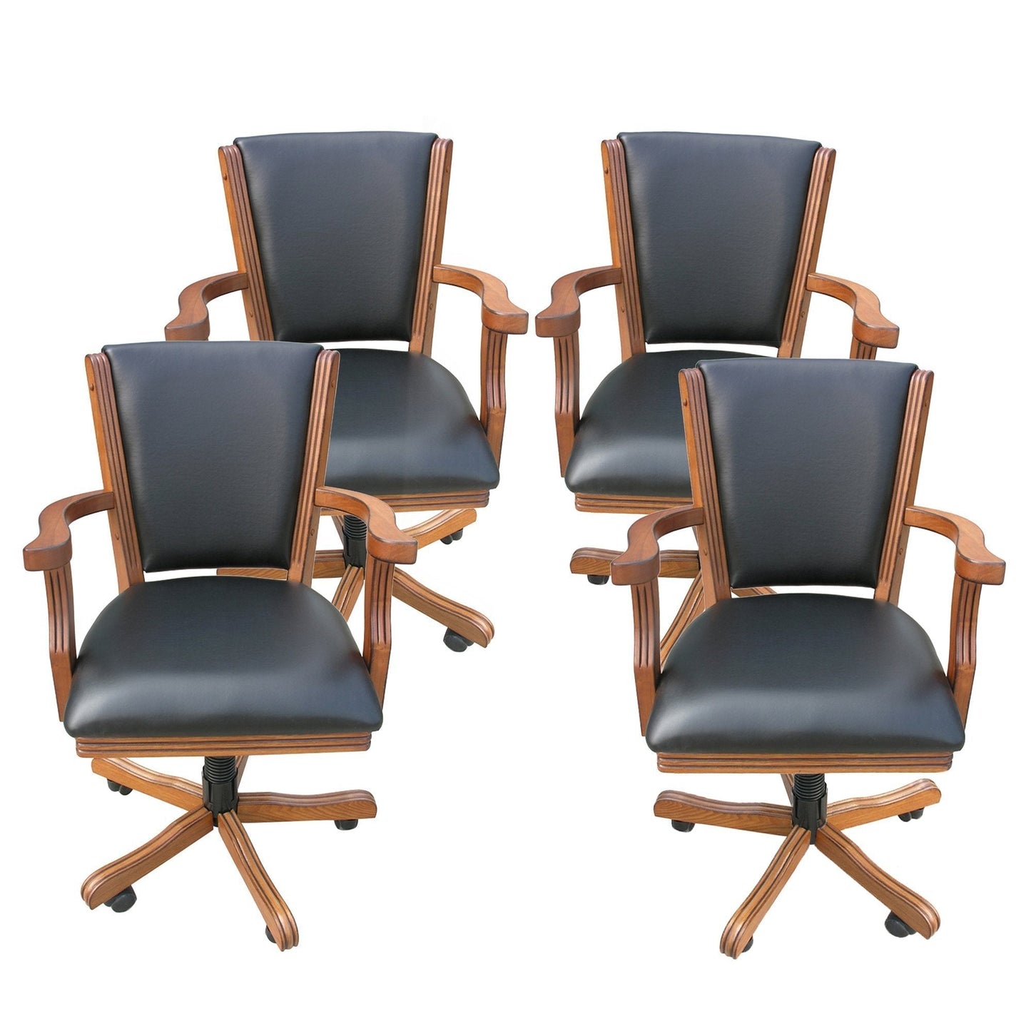 Hathaway Kingston Oak Swivel Poker Arm Chairs - Set of 4 - BG2351CH