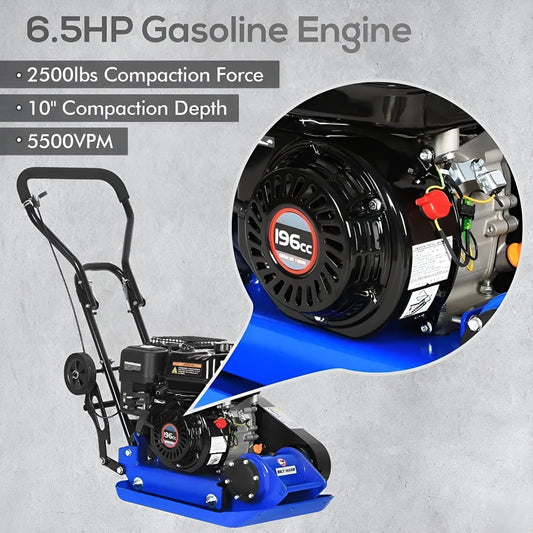 BILT HARD 2500lb Plate Compactor, 6.5HP Gas Engine, 21x14.5" Plate - TPA-0151