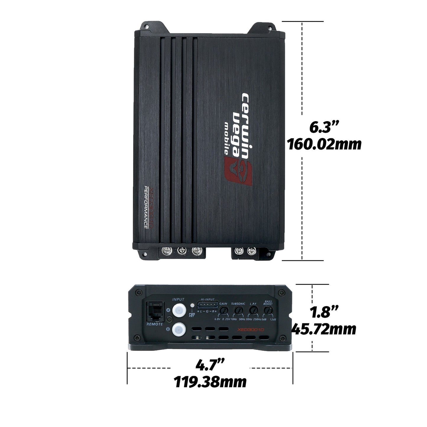 Cerwin-Vega Dual XED Series Vented Enclosure & Amplifier Bass Package - BKX212V