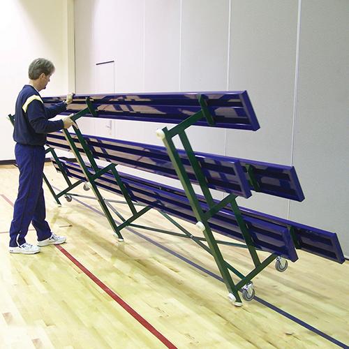 Bleacher - 7-1/2 ft. 3 Row - Single Foot Plank - Tip & Roll - 375TRG