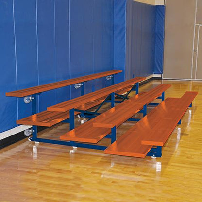 4 Row 21' Tip & Roll Preferred Portable Aluminum Bleacher - TRB0421LR