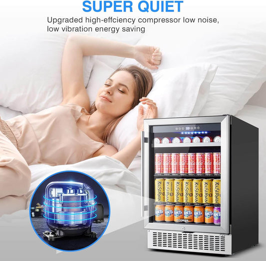 BODEGA Beverage Refrigerator 24 Inch 180 Cans Beer Fridge