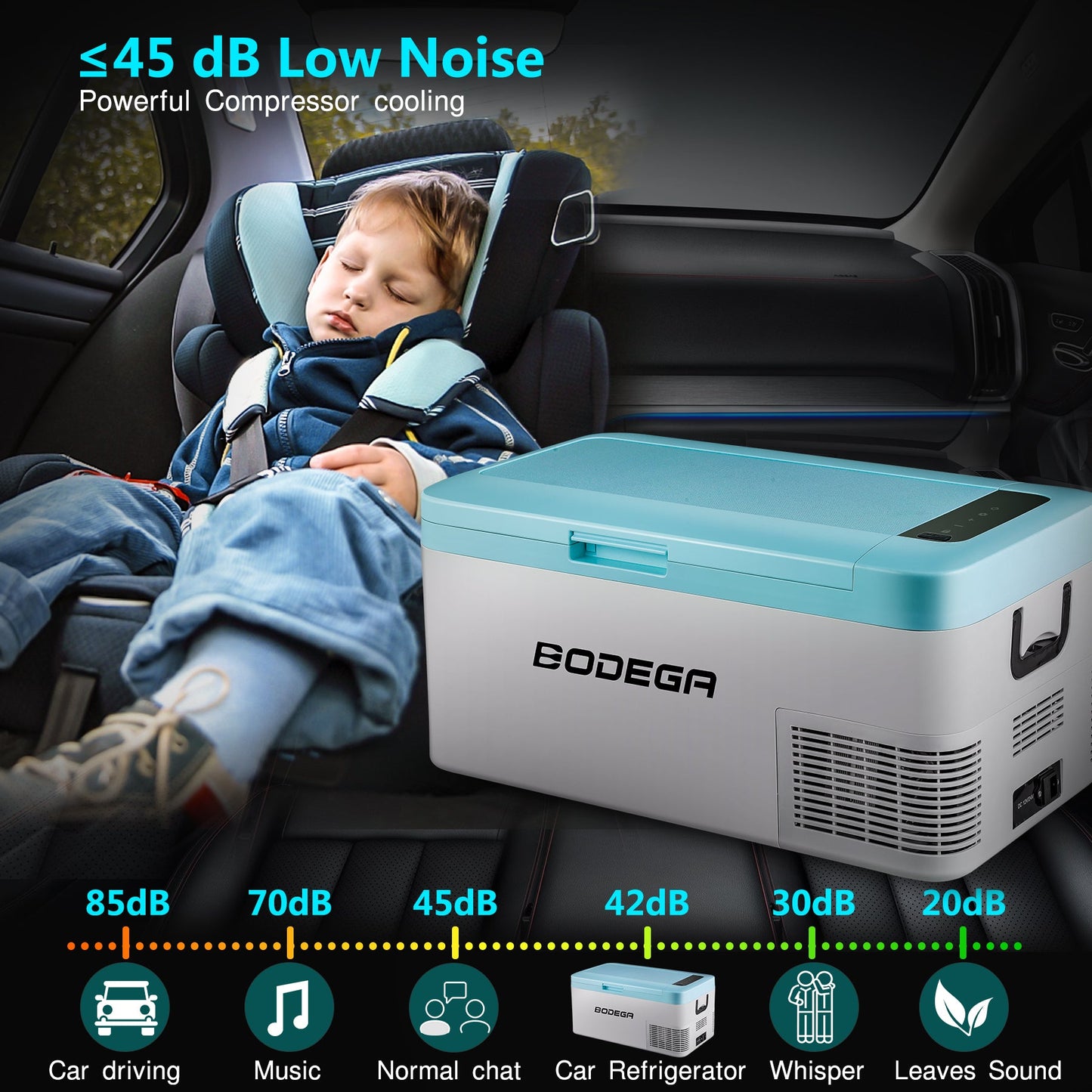 BODEGAcooler 20qt/18L Portable Car Fridge/Freezer K18 Bule - K18-blue-1