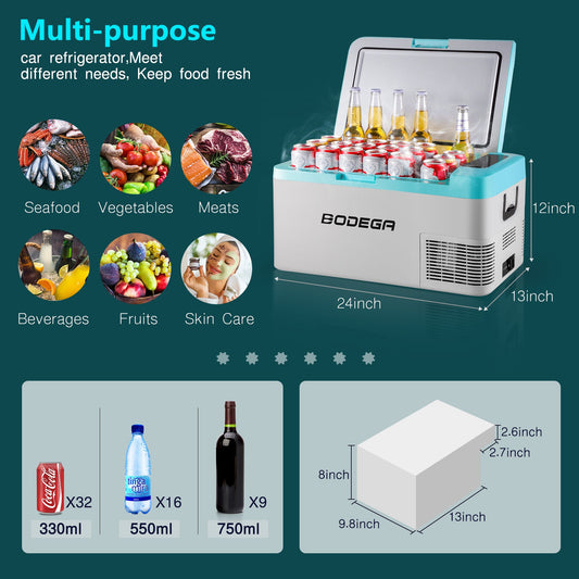 BODEGAcooler 20qt/18L Portable Car Fridge/Freezer K18 Bule - K18-blue-1