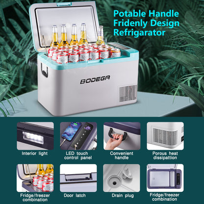 BODEGAcooler 27qt/25L K25 12V Portable Car Fridge Freezer - Blue