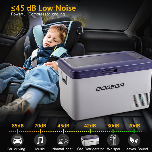 BODEGAcooler 27qt/25L K25 12V Portable Car Fridge Freezer - Dark Blue - K25- dark blue-1