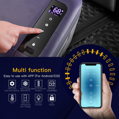 BODEGAcooler 27qt/25L K25 12V Portable Car Fridge Freezer - Dark Blue - K25- dark blue-1