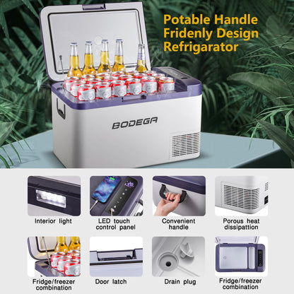 BODEGAcooler 27qt/25L K25 12V Portable Car Fridge Freezer - Dark Blue - K25- dark blue-1