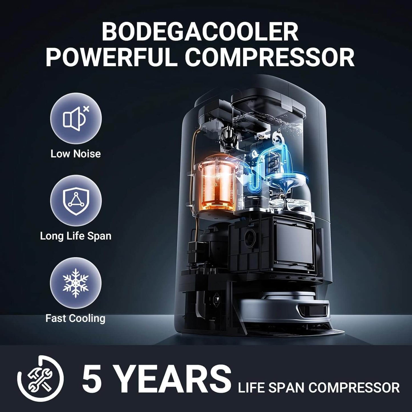 BODEGA cooler 2026 Mini Car Fridge 16QT with Shoulder Belt - YCD15