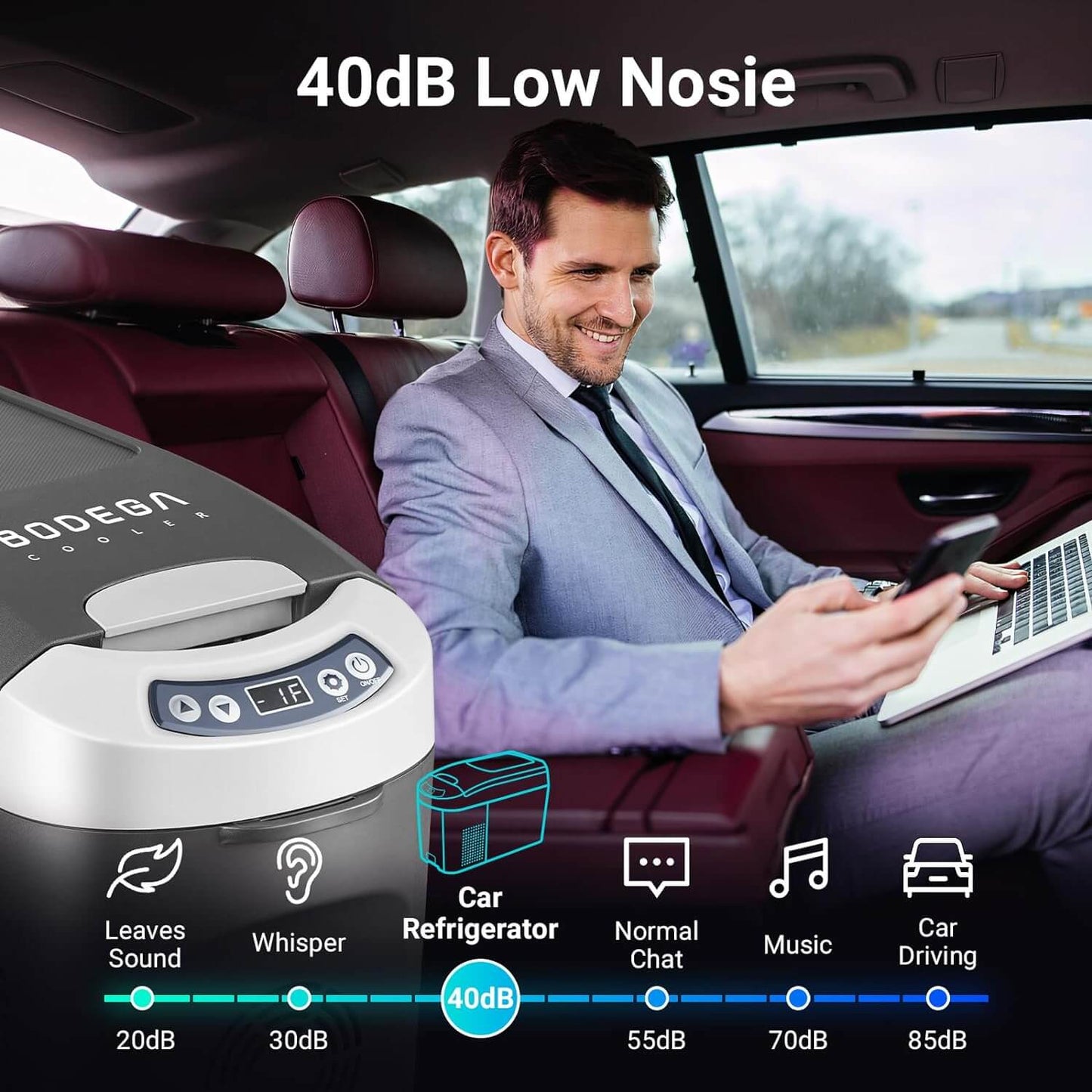 BODEGA cooler 2026 Mini Car Fridge 16QT with Shoulder Belt - YCD15