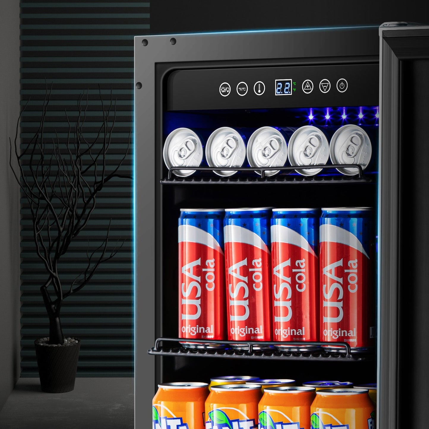 Earth Day Sale-BODEGAcooler 15" Built-in 100 Can Beverage Fridge in Stainless Steel - YC-100A-US-1