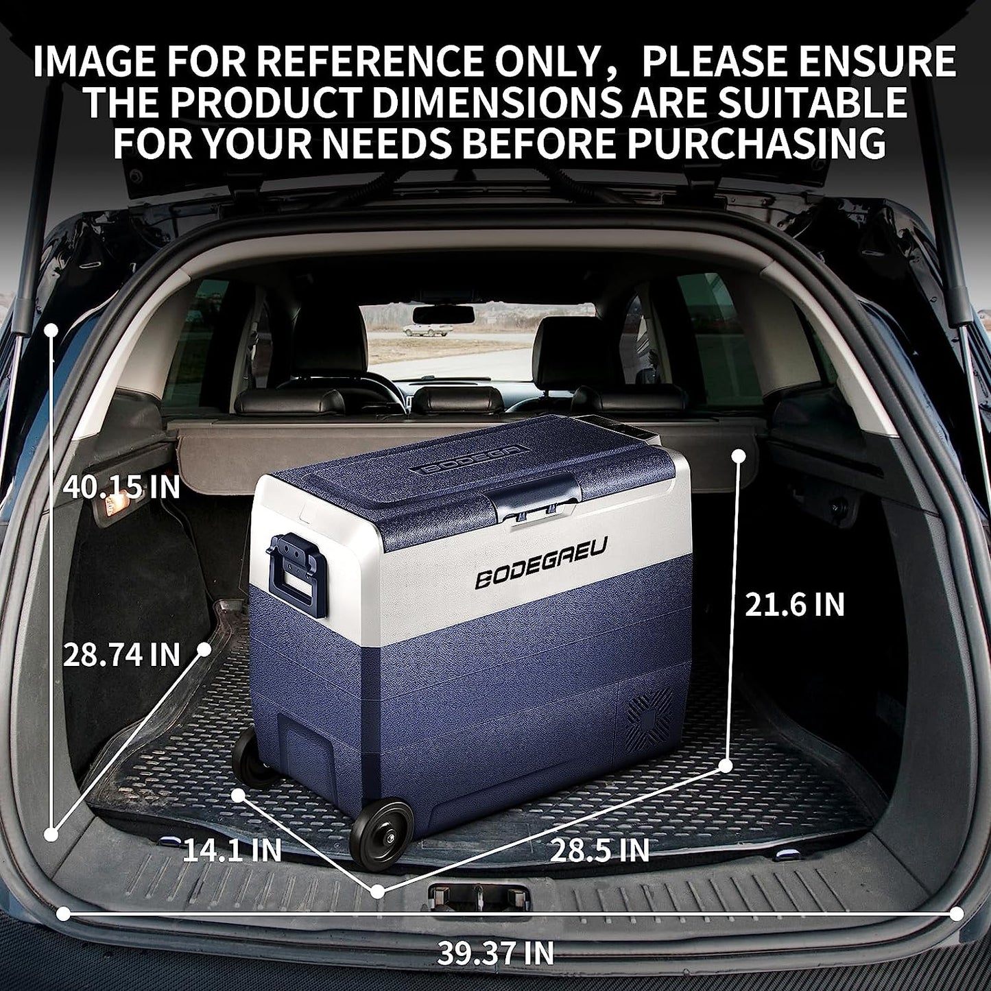 BODEGAcooler 12V Fridge 64qt/60L with Wheels Dual Zone - T60