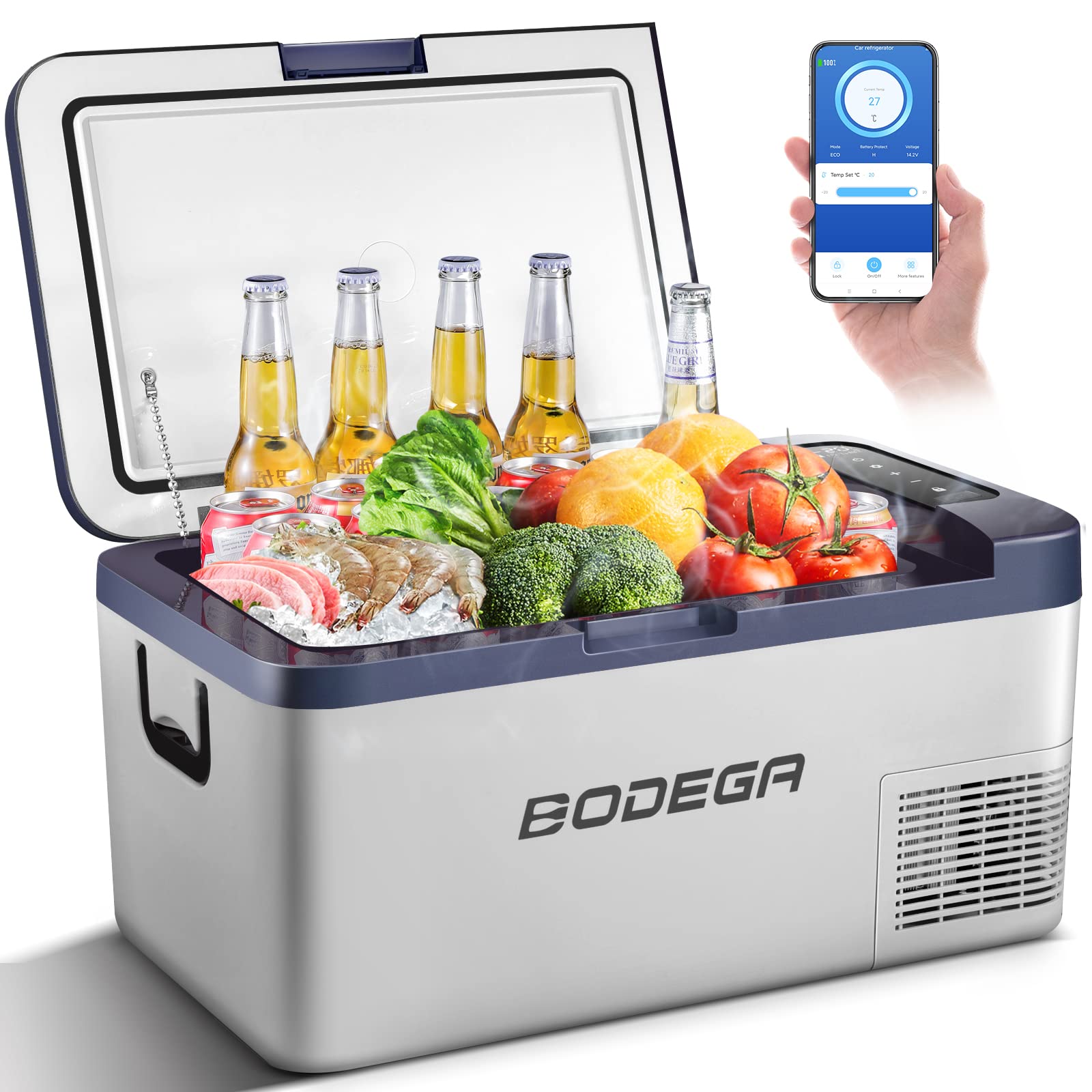 BODEGAcooler 20 Quart/18L K18 Portable Car Fridge/Freezer - Dark Blue - K18-Dark Bule-1