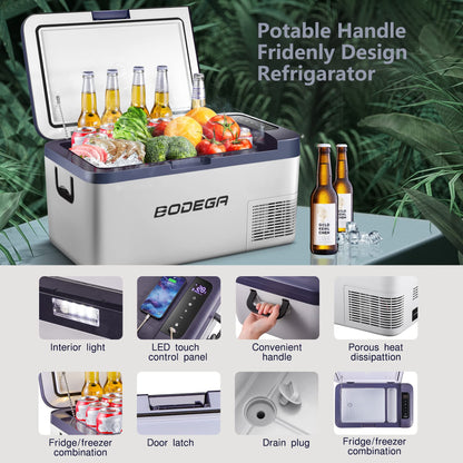 BODEGAcooler 20 Quart/18L K18 Portable Car Fridge/Freezer - Dark Blue - K18-Dark Bule-1