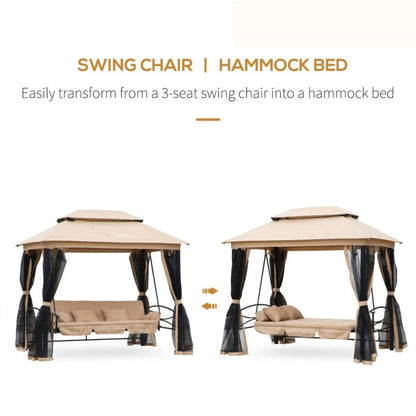Outsunny 3 Person Patio Swing Chair, Gazebo Swing - 84A-056
