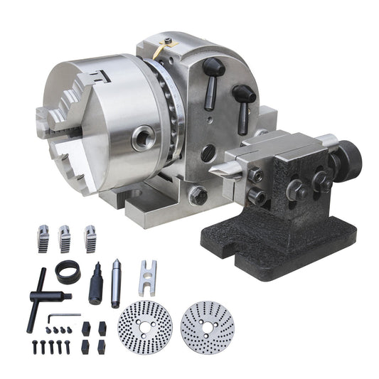 KAKA INDUSTRIAL Semi-Universal Dividing Head Sets BS-0/BS-1 Dividing Head Set 5"/6",with 5"/6" Chuck, Tailstock, Dividing Plates, 3-jaw Chuck Semi Universal Milling Set - 162320