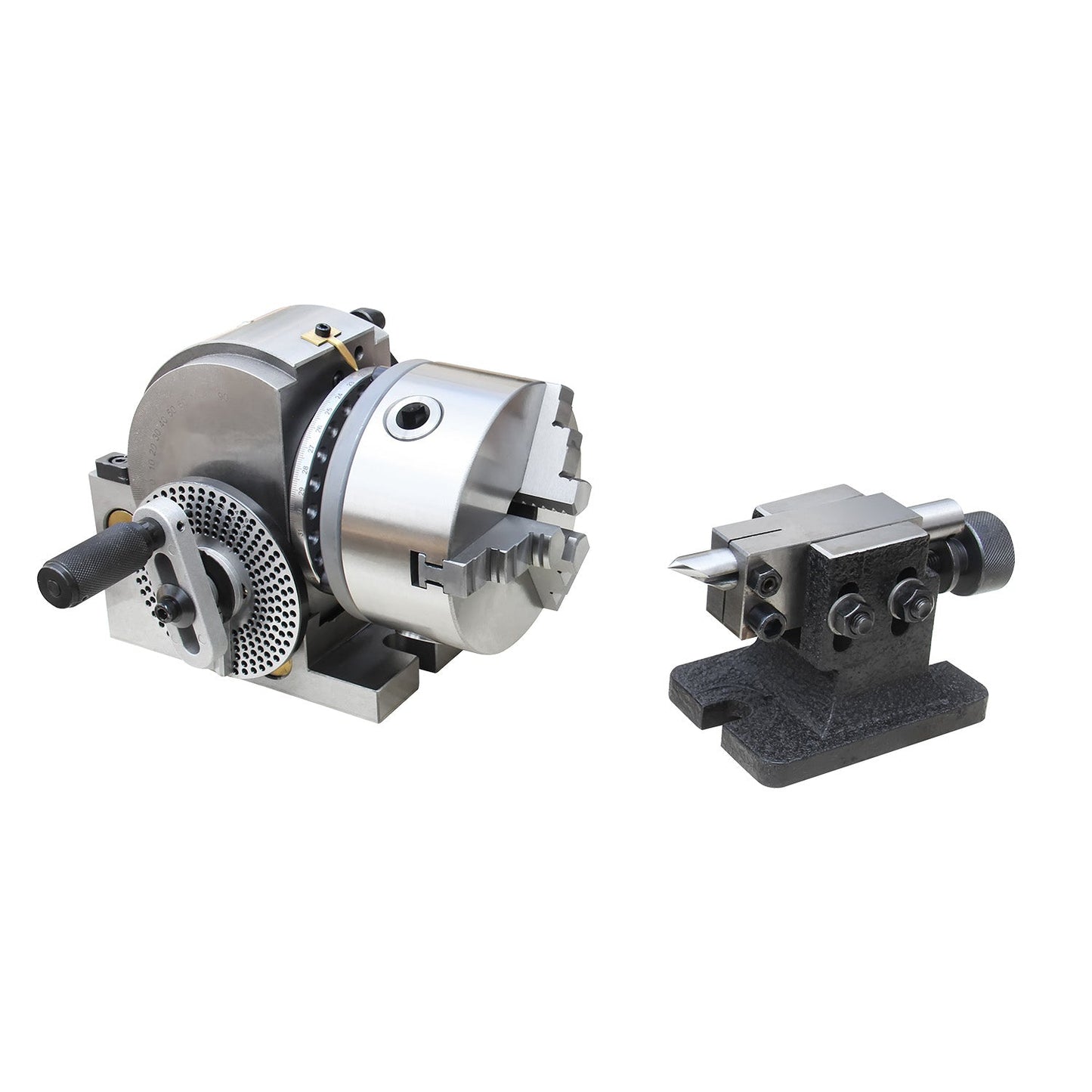 KAKA INDUSTRIAL Semi-Universal Dividing Head Sets BS-0/BS-1 Dividing Head Set 5"/6",with 5"/6" Chuck, Tailstock, Dividing Plates, 3-jaw Chuck Semi Universal Milling Set - 162320