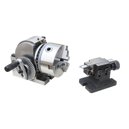 KAKA INDUSTRIAL Semi-Universal Dividing Head Sets BS-0/BS-1 Dividing Head Set 5"/6",with 5"/6" Chuck, Tailstock, Dividing Plates, 3-jaw Chuck Semi Universal Milling Set - 162320