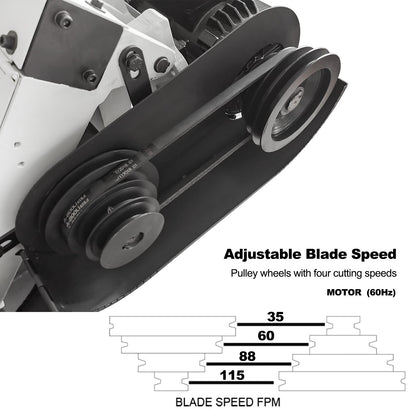 KAKA Industrial BS-1018B, 10" horizontal bandsaw 220V-60HZ-1PH Metal Cutting Band Saw, Solid Design Metal Bandsaw, Horizontal Bandsaw, High Precision Metal Band Saw, Space Saver Band Saw - 188015V220