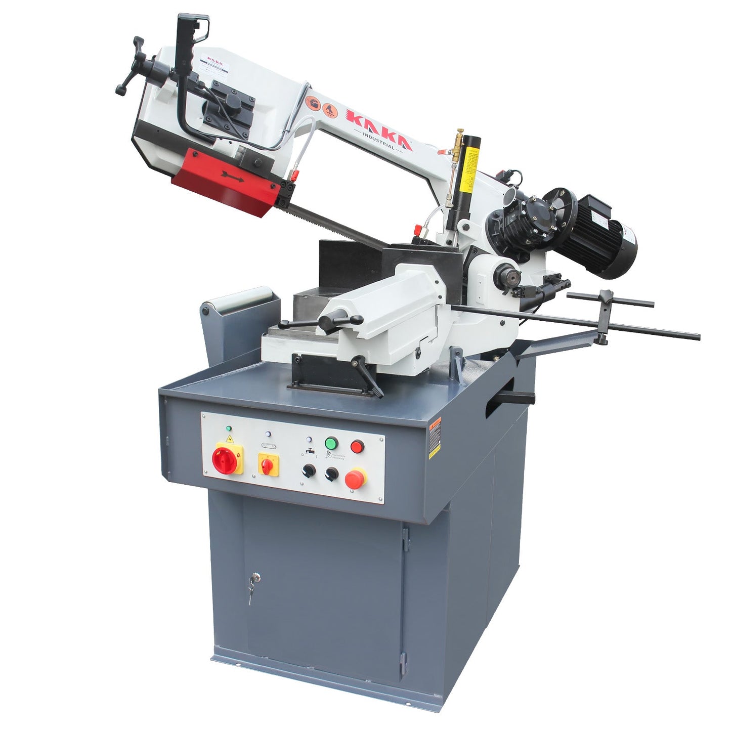 KAKA INDUSTRIAL Dual Miter Metal Bandsaw - 12 inch x 6inch, 60° Right/45° Left Swivel, Dual-Speed Motor, Hydraulic Feed, 230V 3-Phase | Ideal for Structural Steel, Pipes, Fabrication BS-126G - 188122V230B
