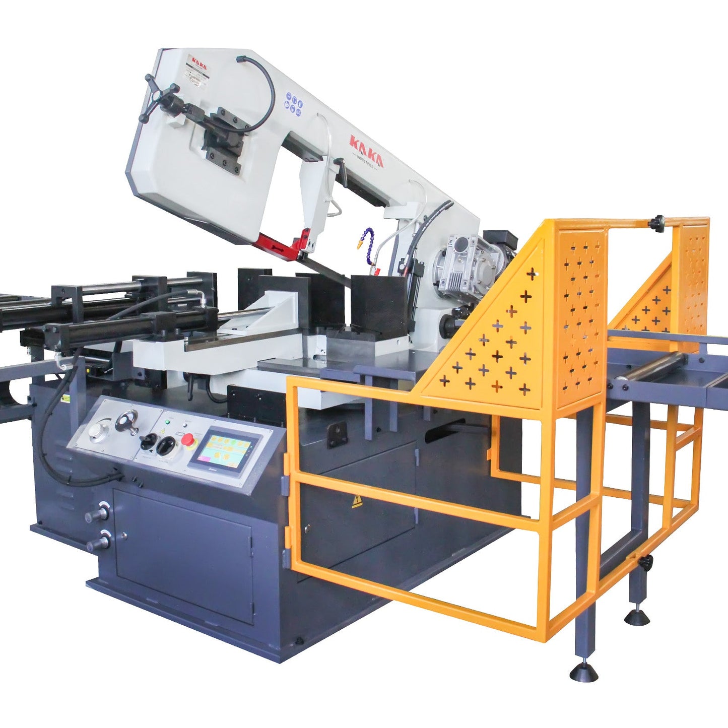 KAKA INDUSTRIAL BS-1810G 18"x9.8" PLC control Horizontal Band Saw, Hydraulic Shutle Vices and Swivel on both sides 220V 3phase - 188127V220